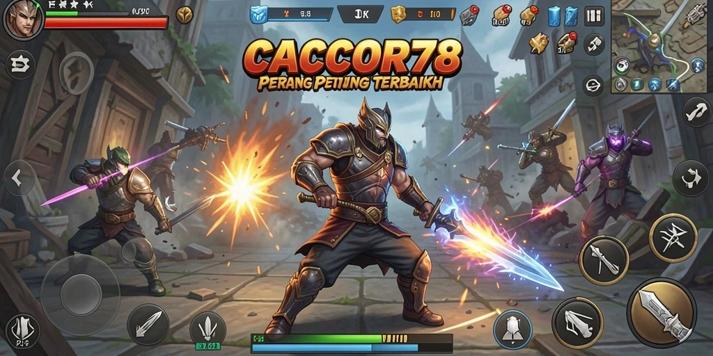 Tampilan gameplay seru dalam pertarungan karakter di CACOR78.