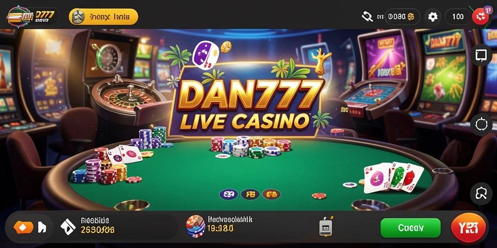 Tampilan interaktif gameplay Live Casino yang seru di DAN777.