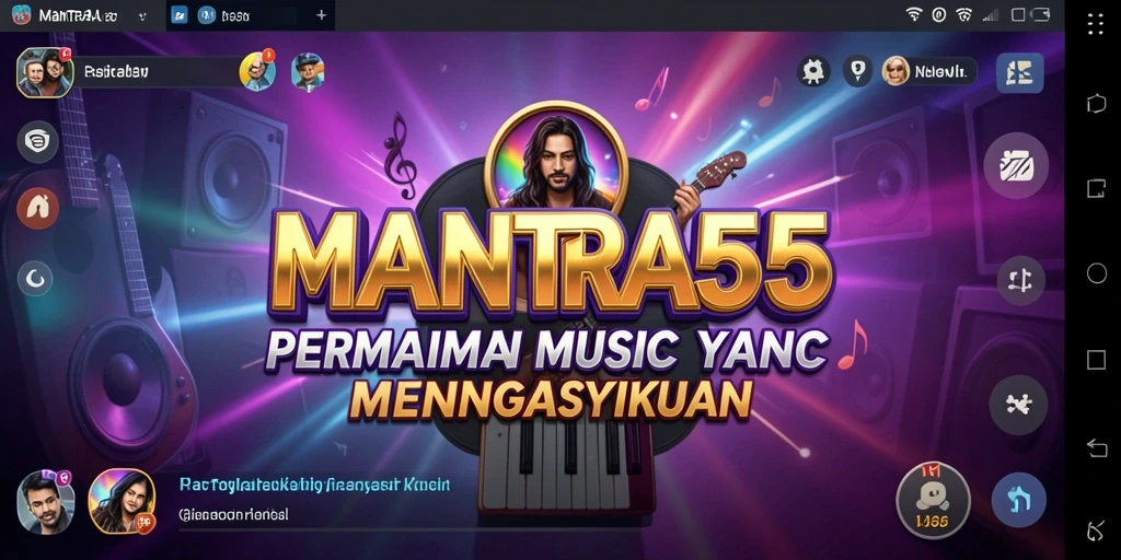 Tampilan gameplay <strong>MANTRA55</strong> yang penuh warna dan interaktif.
