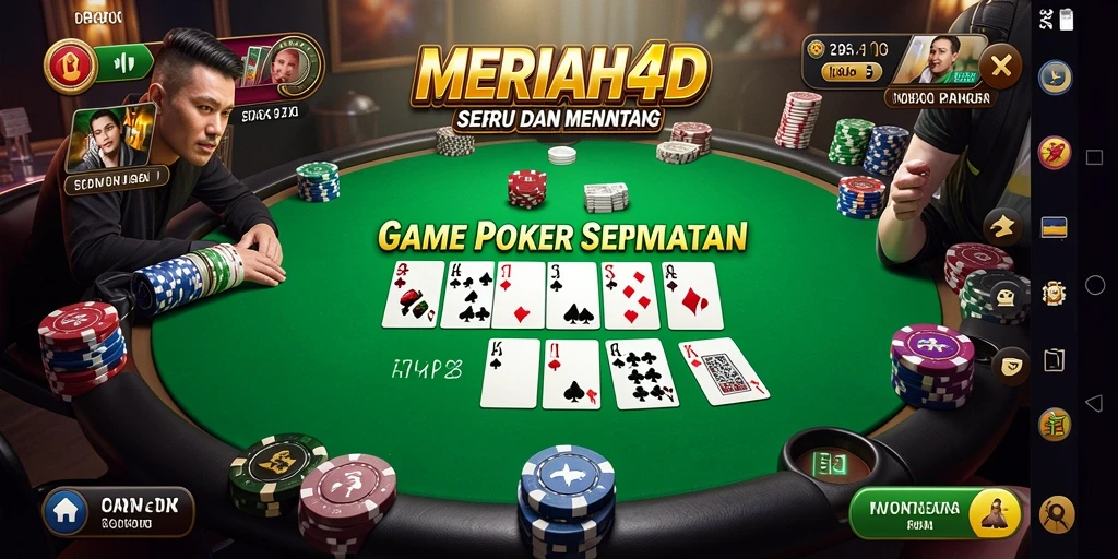 Tampilan gameplay seru MERIAH4D saat bermain Poker.