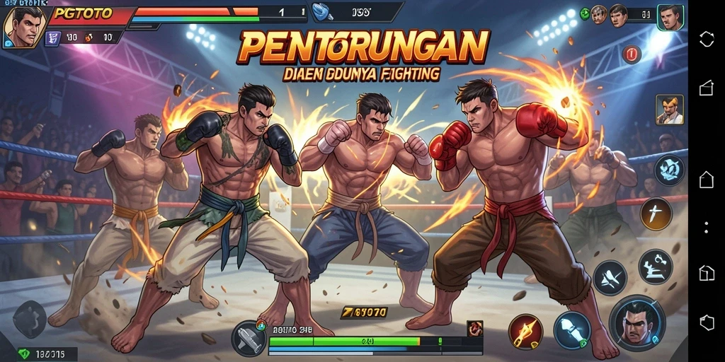 Tampilan aksi seru dalam permainan Fighting PGTOTO